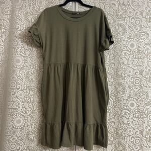 Lulu’s Fall Olive Green Ruffle Dress Plus Size 1X